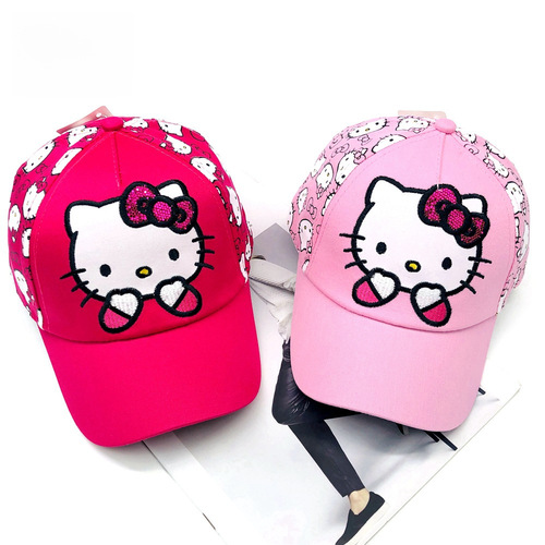 Children's Hat Wholesale Spring and Autumn Girls Sun Hat Baseball Cap European and American New Style Super Cute KITTY Cat Children's Duck Hat