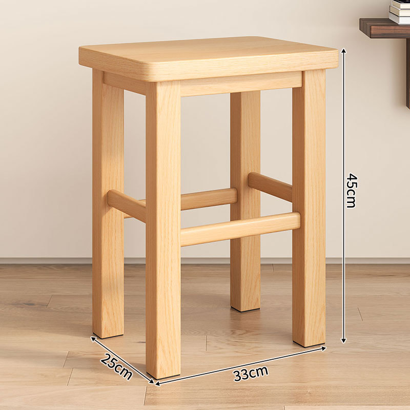 [imported rubber wood, thickened stool surface] log color 45cm high - no cracking