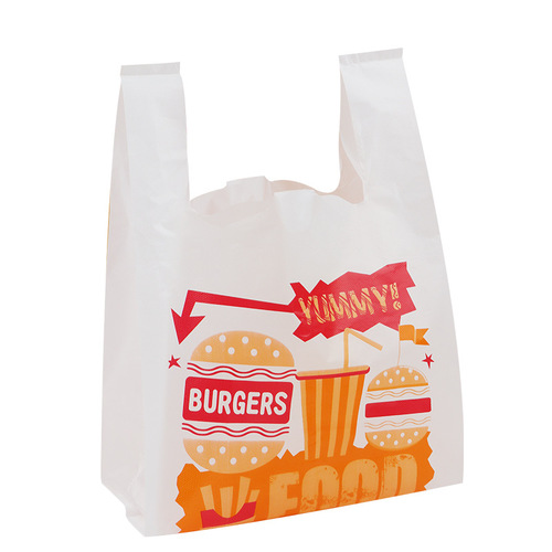 Disposable takeout paperback vest food-grade plastic snack fried chicken tenderloin bone chicken wing burger bag