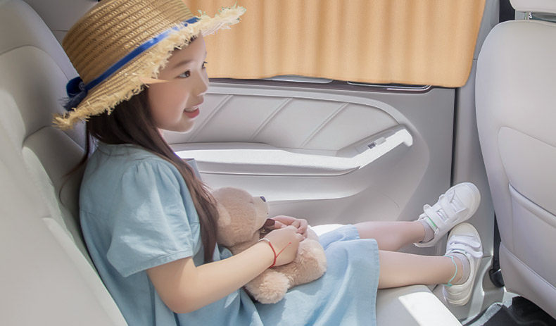 Car Window Sunshade Curtain, Sun Protection Car Curtain, Children's Embedded Car Rear Seat Privacy Curtain for Sleeping in the Car