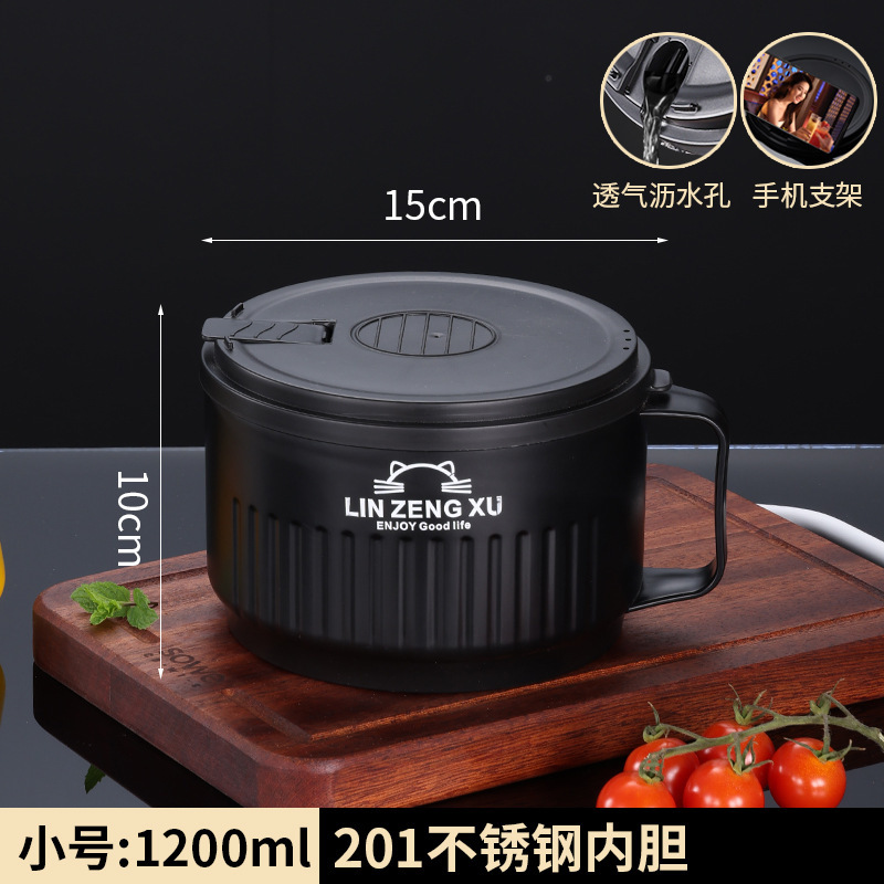 304ステンレスのカップラーメンの碗の寮の学生は蓋を持って日本式の保温の大容量の食堂で食事をします。|undefined