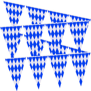 Pe Double-Sided Printed Triangular String Flag Munich Blue and White Gula Citi Event Atmosphere Decoration Hanging Flag Batch Customization