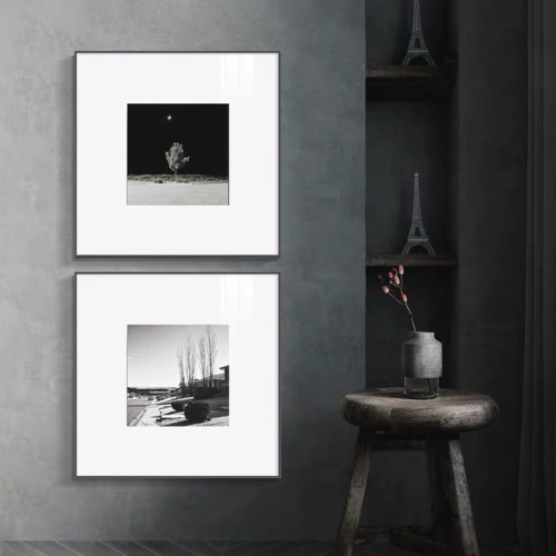 Modern Minimalist Living Room Decor Black and White Landscape Photography Niche Art Wall Hangings for Bedroom and Study Retro Luxury Painting