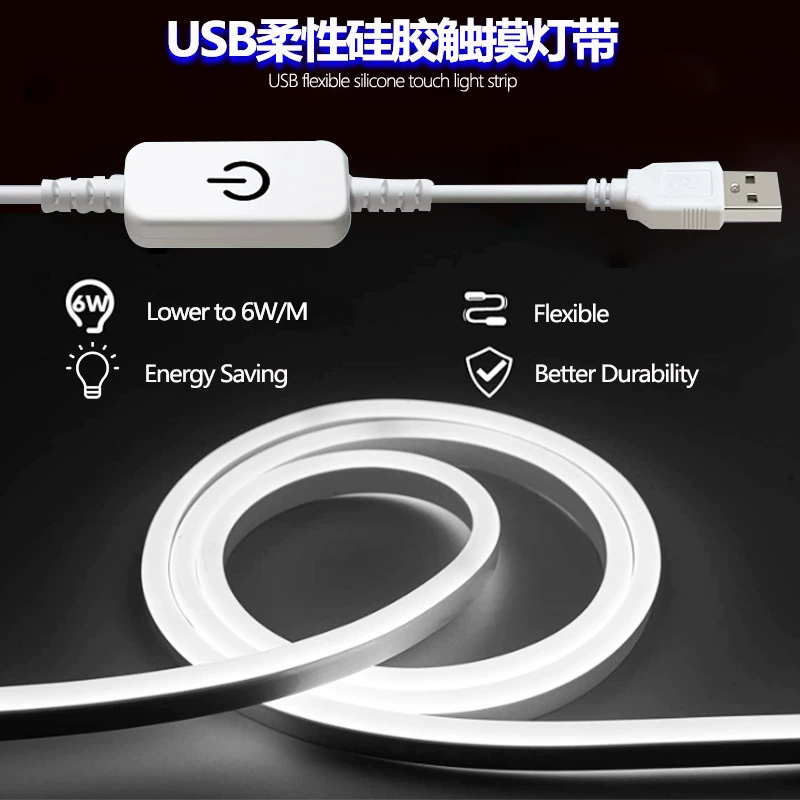 usb touch monochrome neon flexible diy silicone dimming lamp with live fill light atmosphere lamp makeup mirror headlight