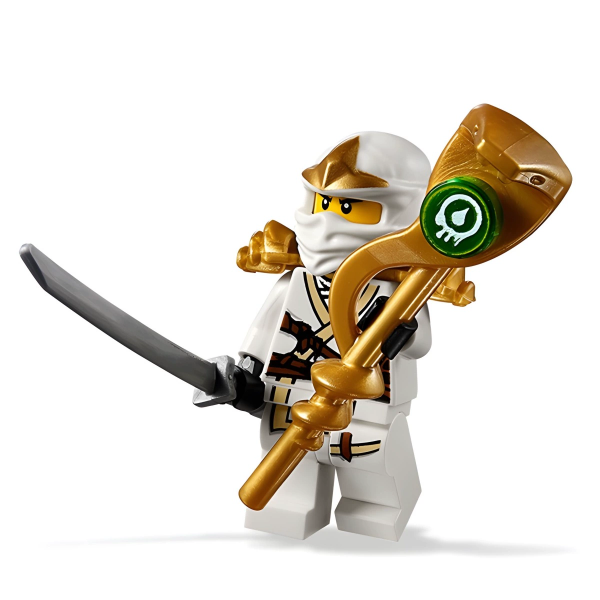 Минифигурка Lego зелёный ниндзя, с оружием и аксессуарами, совместима с конструкторами