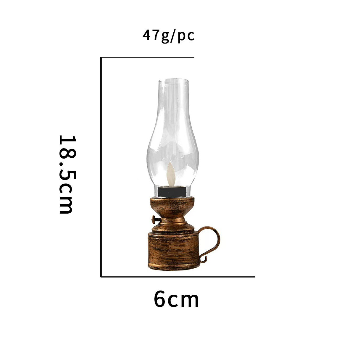 Lámpara de queroseno retro LED lámpara de vela electrónica de simulación de lámpara de aceite nostálgica decoración de la atmósfera de escritorio de decoración de lámpara de noche