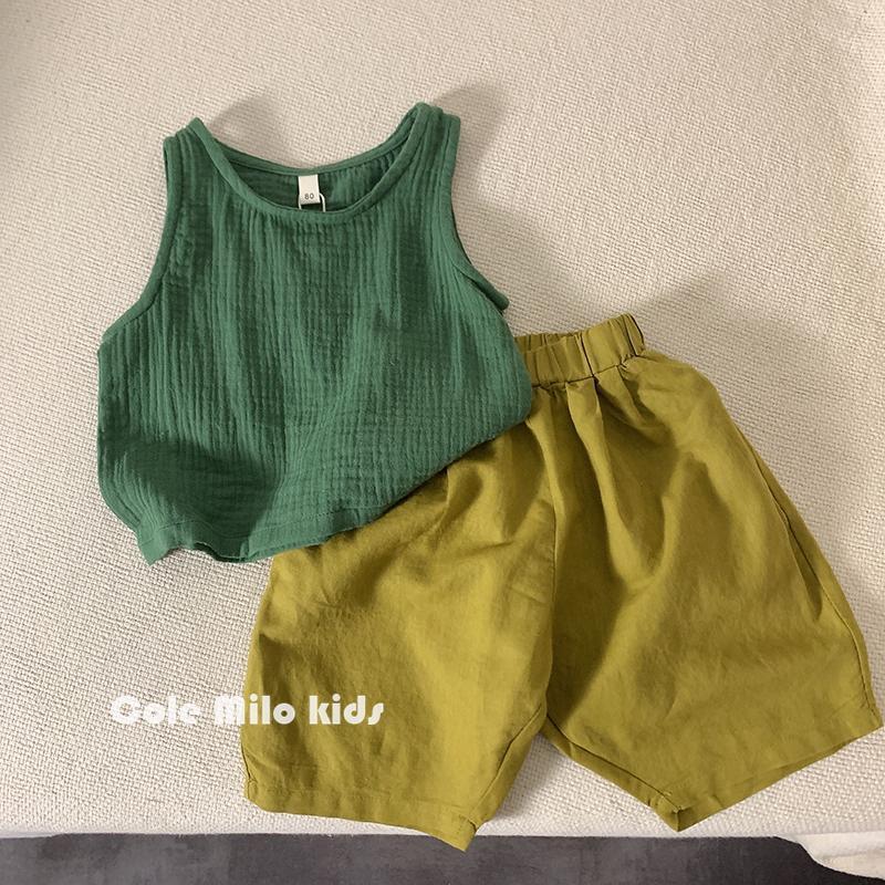 Textured cotton yarn children have cash less than that is registered in the accounts Hurdle vest girl Exorcism Boy Sleeveless T-shirt baby jacket the republic of korea