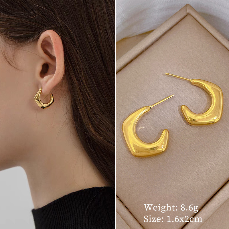 [Acero de titanio de todo el cuerpo] fritillary Lucky Grass pendientes minimalistas pendientes fríos para hombres y mujeres pendientes de banquete de temperamento personalizado
