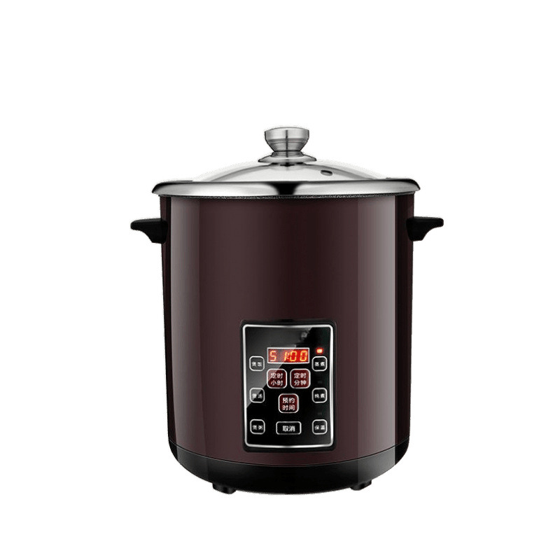 Olla eléctrica Yantai para uso doméstico, olla de acero inoxidable de gran capacidad para sopa, olla para polvo de arroz, olla de cerámica con separación de agua para uso comercial.