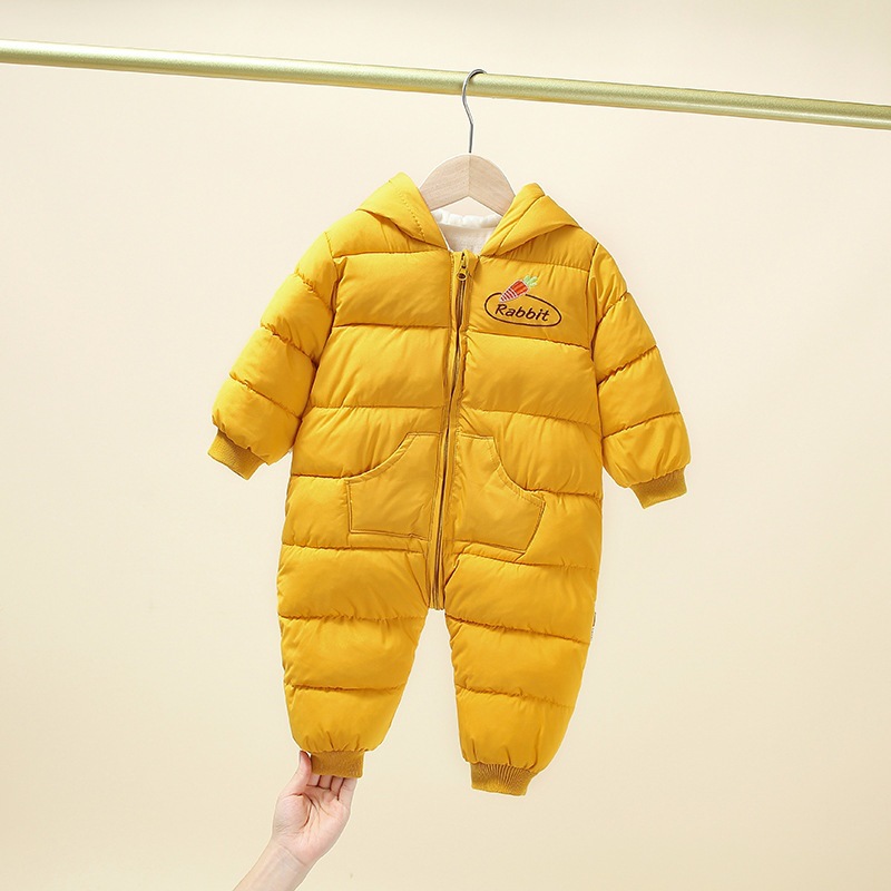 Bebé mameluco de una pieza Outwear otoño e invierno Bebé abajo algodón mameluco recién nacido edredón forrado de lana engrosada saco de dormir