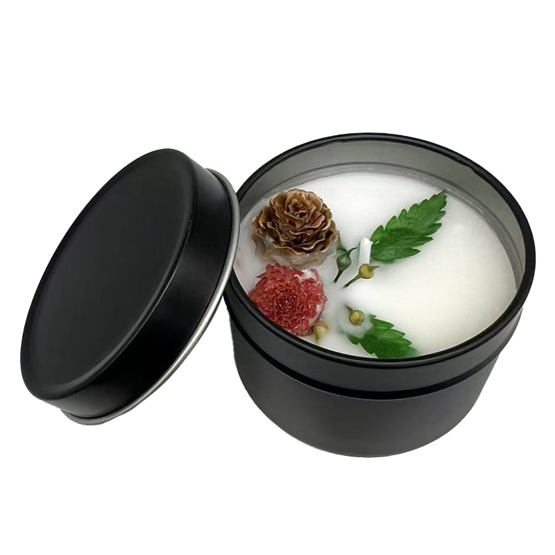 Vela aromática transfronteriza en recipiente, recuerdo romántico para dormitorio, fragancia de cera de soja para interiores, vela en lata, aromaterapia.