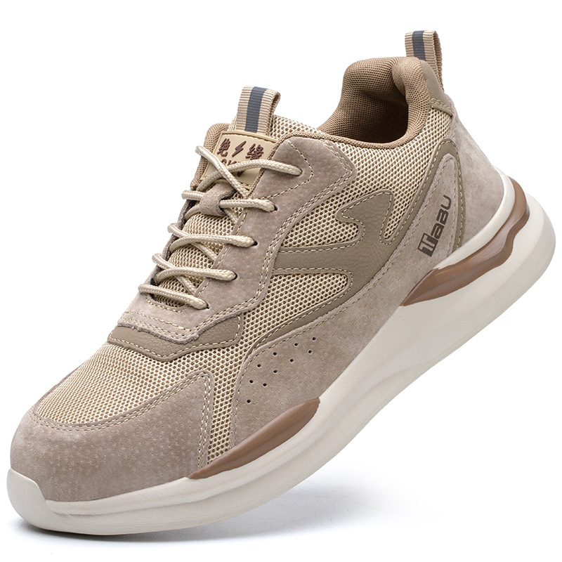 Zapatos de trabajo ultraligeros para hombres, zapatos de trabajo transpirables y cómodos con suela suave, anti-golpe, anti-perforación, aislamiento cómodo y protección de seguridad para el sitio de construcción