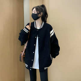 早春黑色棒球服chic外套女春秋2023新款初春装小个子香风上衣小众