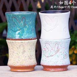 多肉陶瓷花盆家用陶土大号口径绿植三角梅感大口径盆粗陶紫砂