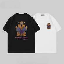 重磅高品质夏季新款土拨鼠图案个性设计短袖男潮牌宽松圆领半袖T