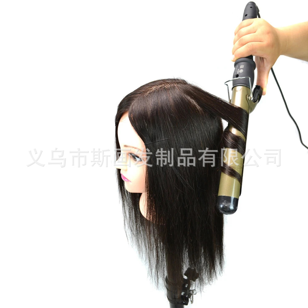 Modelo de comercio exterior peluca de enseñanza de cabeza de seda de alta temperatura peluca modelo de cabeza de modelado peluquería práctica de trenzado