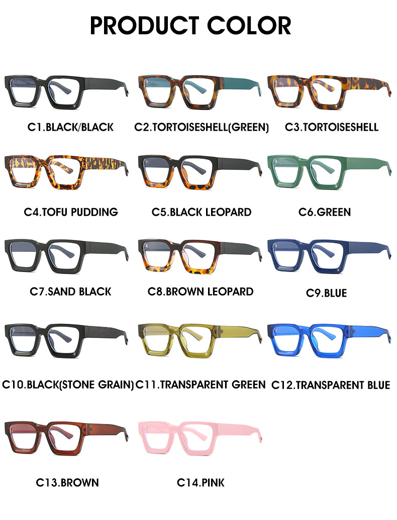 Simple Style Color Block Pc Square Full Frame Optical Glasses display picture 5