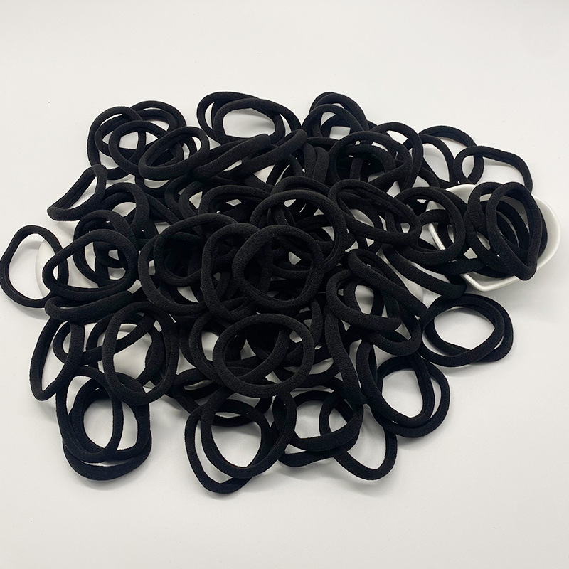 Solo al por mayor cuerda de pelo negro banda de pelo femenino estilo coreano alta elasticidad no duele el pelo banda de goma corbata alta Cola de Caballo accesorios para el cabello del bebé