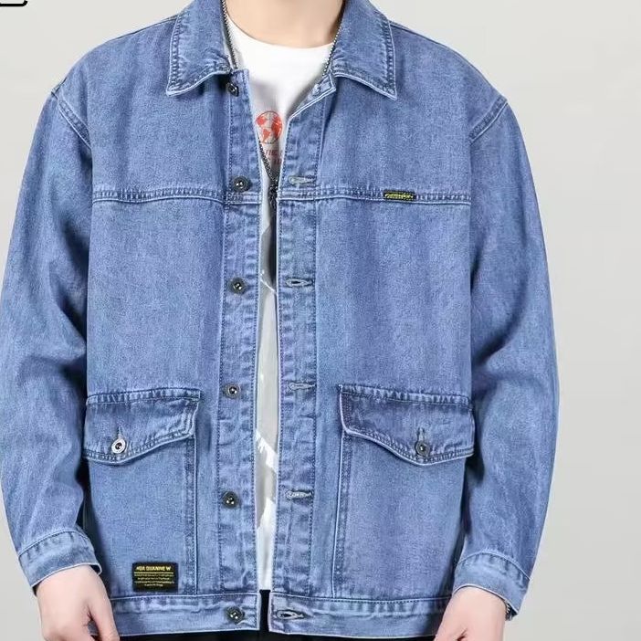 Denim coat for work men's labor protection work clothes welder's wear-resistant jacket for spring and autumn