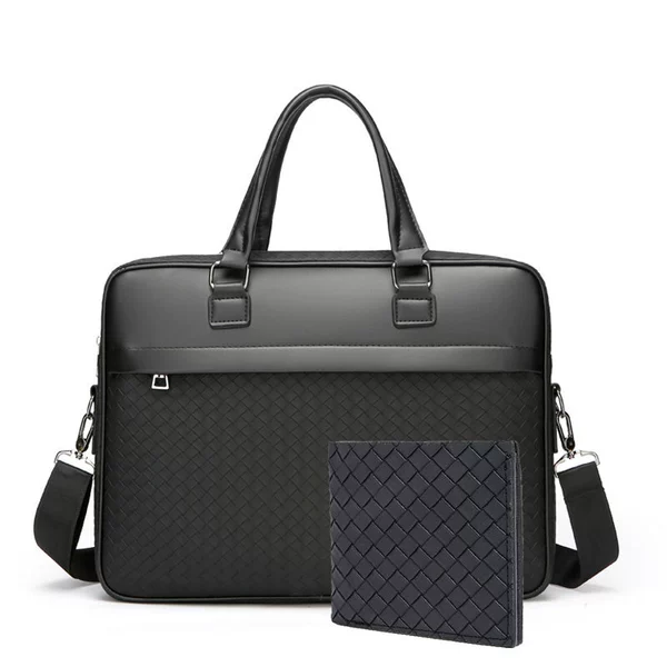 Black woven wallet