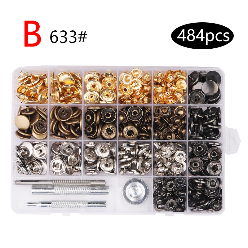 Cross-border 633 655 831 traje de hebilla de cuatro juntas de metal redondo hebilla de cobre ropa para niños y madre botón accesorios de equipaje botón