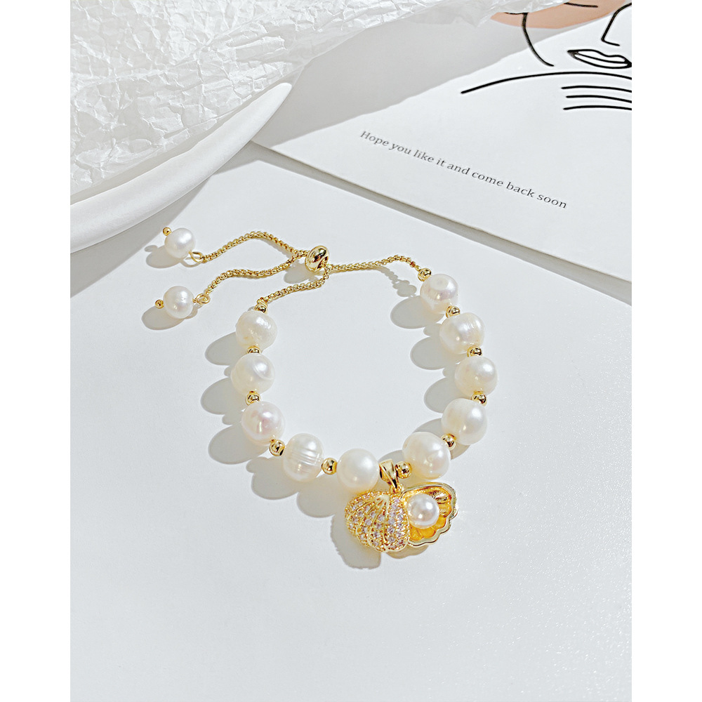 Fashion Shell Copper Bracelets Pearl No Inlaid Copper Bracelets