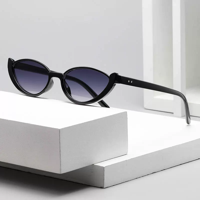 新款时尚猫眼小框太阳镜女士个性非主流墨镜跨境网红街拍Y2K眼镜