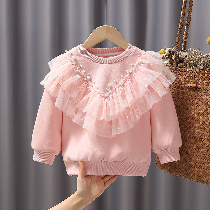 宝宝套头衫女童洋气公主分针织洋气加绒卫衣秋冬装洋气衣服不起球