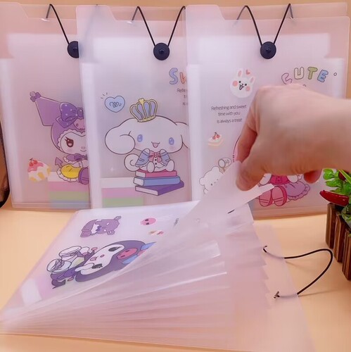 A4 Folder Multi-layer Accordion Pouch Exam Storage Notebook Student Large Capacity A4 Document Book Transparent Insert