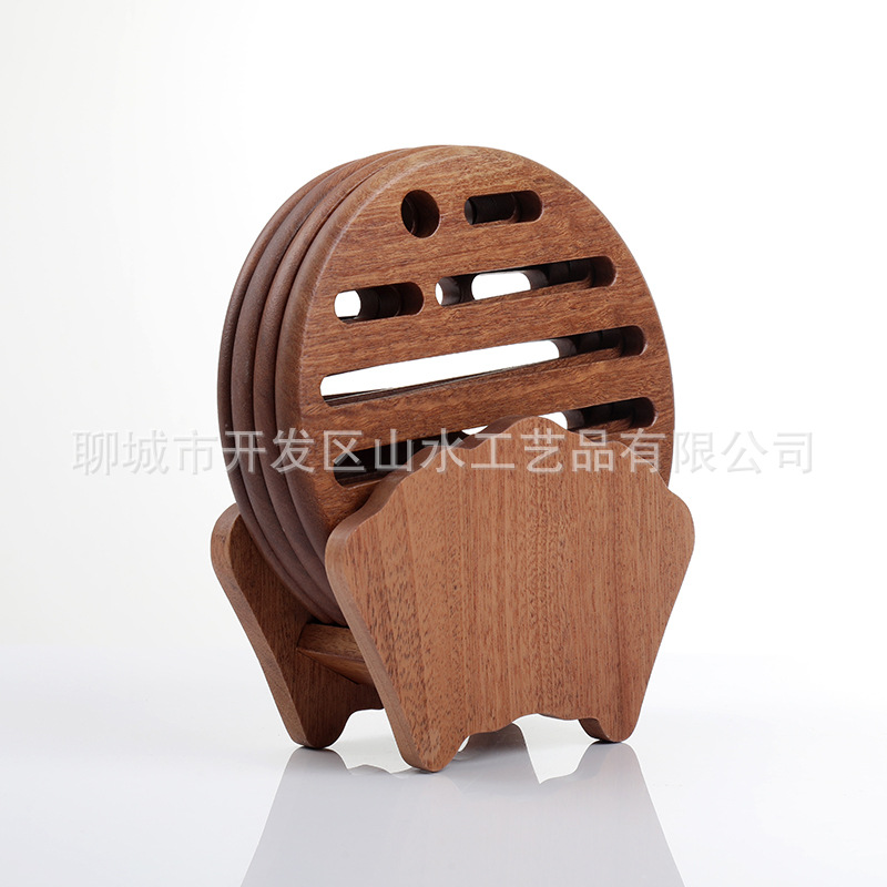 almohadilla aislante de madera, almohadilla aislante redonda de árbol de檀o, almohadilla antideslizante, almohadilla de mortero para animales, almohadilla de madera resistente al quemado