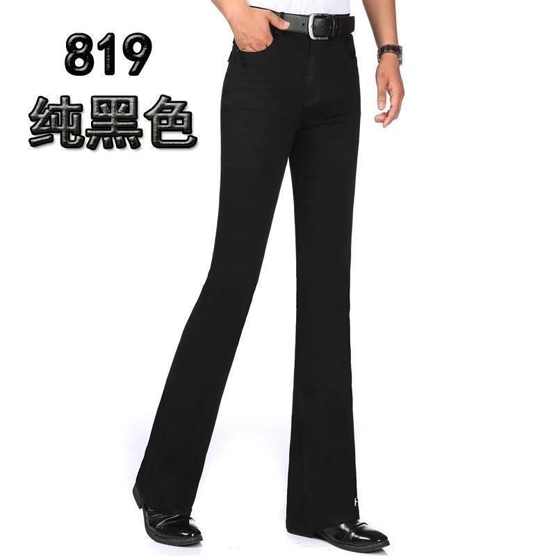 80 s Flare Pants Big Men's High Waist Stretch Pants Men's Retro Micro-flared Jeans Pants Dance Free Shipping