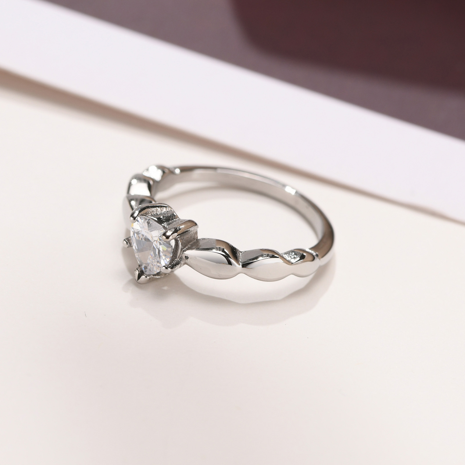 Simple Style Heart Shape Stainless Steel Rings Inlay Zircon Stainless Steel Rings display picture 15