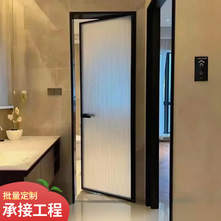 Extremely narrow bathroom door Changhong glass engineering door toilet case door Titanium magnesium alloy bathroom toilet door wholesale