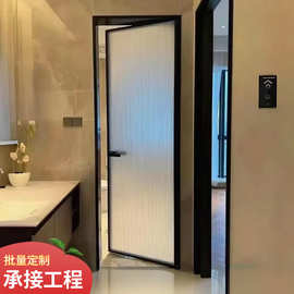 极窄浴室门长虹玻璃工程门洗手间平开门钛镁合金卫生间厕所门批发