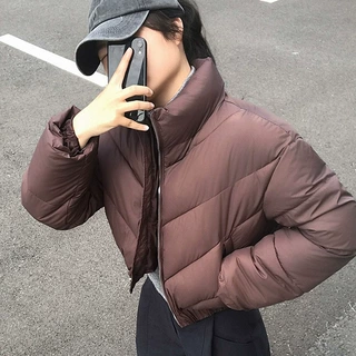 E4657美式复古街头肯豆羽绒棉服女短款小个子宽松美拉德棉服外套