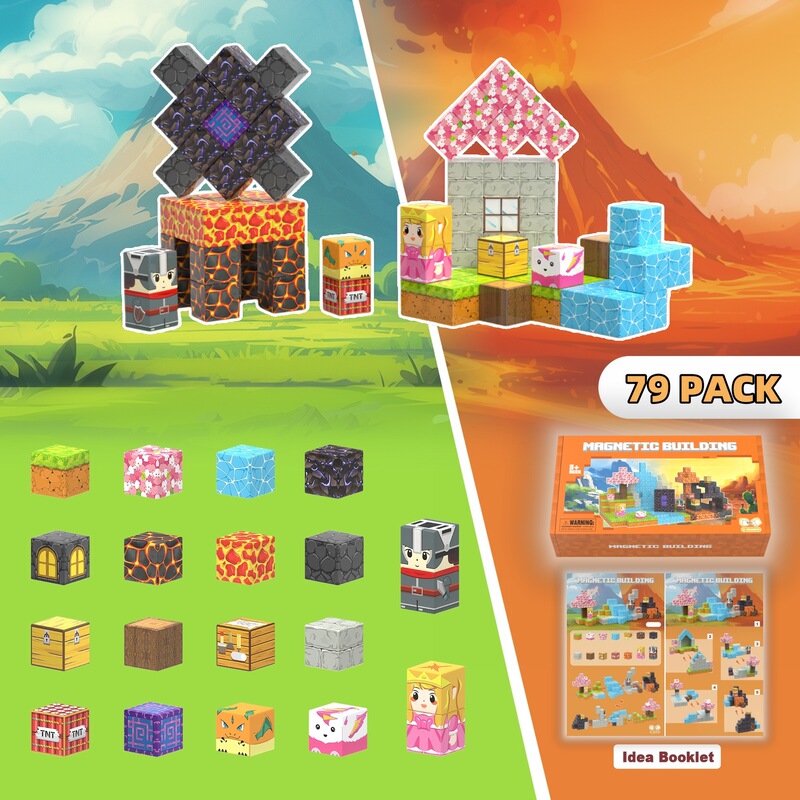 クロスボーダーマインクラフト磁気ブロックビルディングブロック磁気ブロックセットさくらプリンセスナイト STEM 感覚おもちゃ|undefined