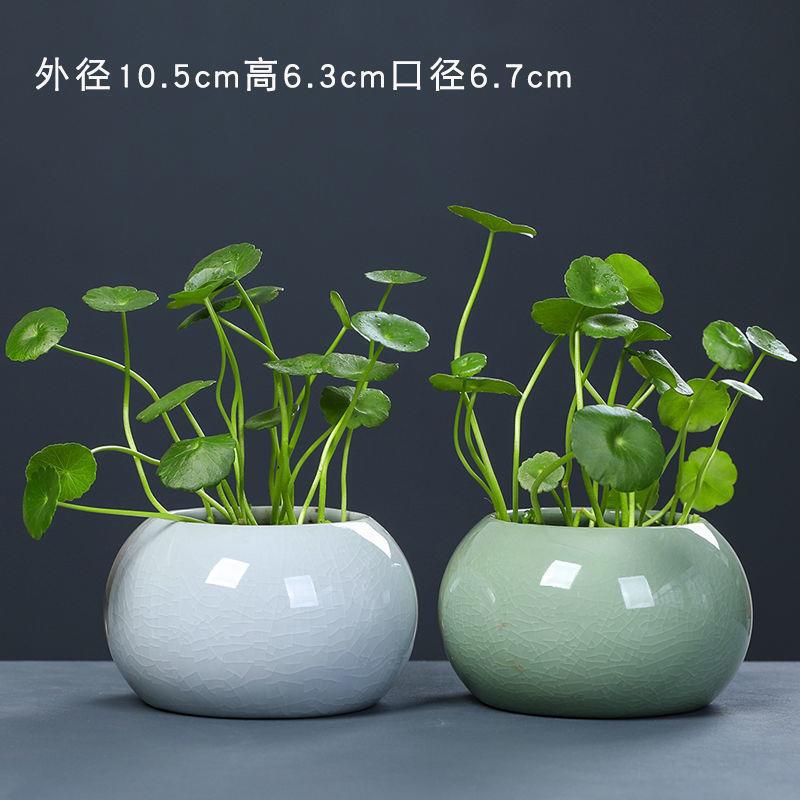Ceramic kiln open ceramic hydroponic small flowerpot non-porous flower bowl green plant container small fresh desktop flower wholesale Ceramic kiln open ceramic hydroponic small flowerpot non-porous flower bowl green plant container small fresh desktop flower wholesale