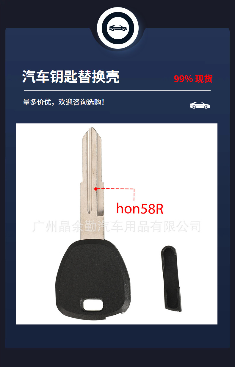 Suitable for Honda Fit Odyssey CRV Accord Straight Chip Car Key Key Replacement Shell Core-pulling