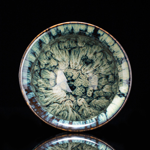 Yao change ceramic single cup Jianzhan Tianmu glaze tea cup tea bowl creative personal master cup large size tasting cup straw hat cup 