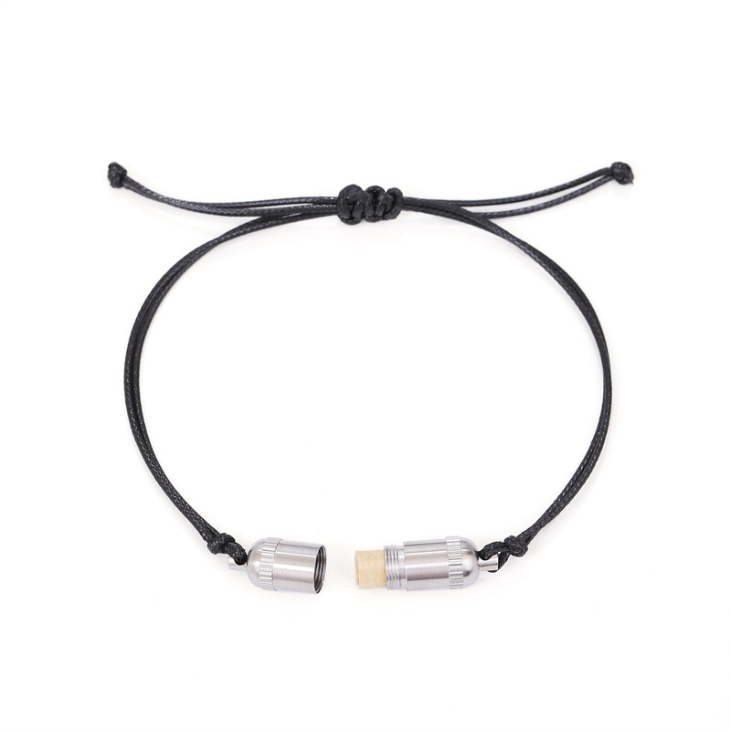 European and American Cross-Border Fashion Adjustable Woven Bracelet Stainless Steel Time Capsule Can Be Stuffed with Handwritten Notes Bracelet