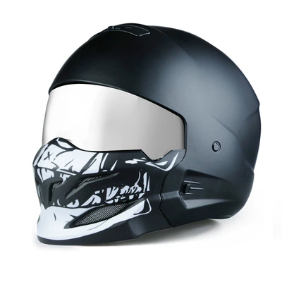 Motosiklet kaskı (dəbilqə), Scorpion Generation One Combination Helmet - skull-silver-plated-m53-54cm