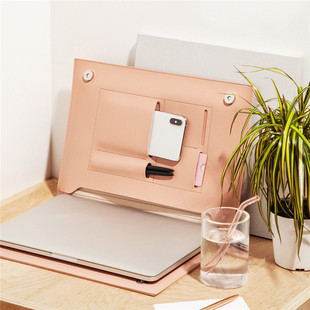 Large Capacity Laptop Phone Pen Storage Bag Student Portable Computer Learning Bag PU Leather Flat Panel Storage Case