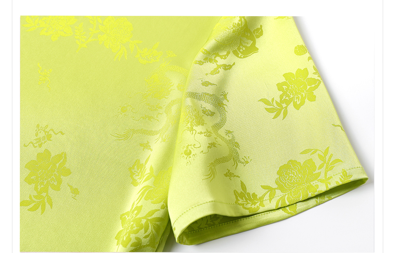 Áo thun nữ tay ngắn lụa tơ tằm jacquard trơn thiết kế đơn giản ZX M400 — Màu trắng chi tiết 34