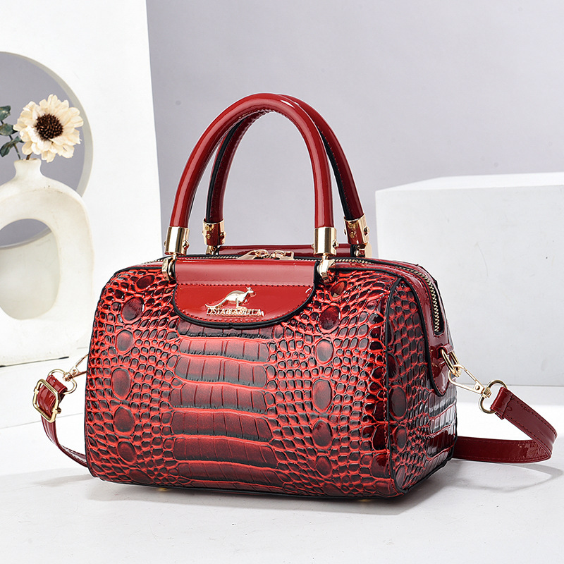 Bolso bolso bolso de cuero brillante con patrón de cocodrilo, bolso de hombro de mensajero de moda de temperamento, bags transfronterizos explosivos de comercio exterior