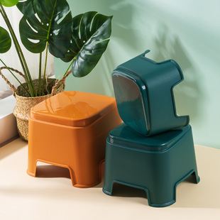 Small Stool, Household Round Stool, Small Bench, Plastic Stool, Shoe Changing Stool, Thickeneded Coffee Table Stool, Low Stool, Strong and Practical for Adults