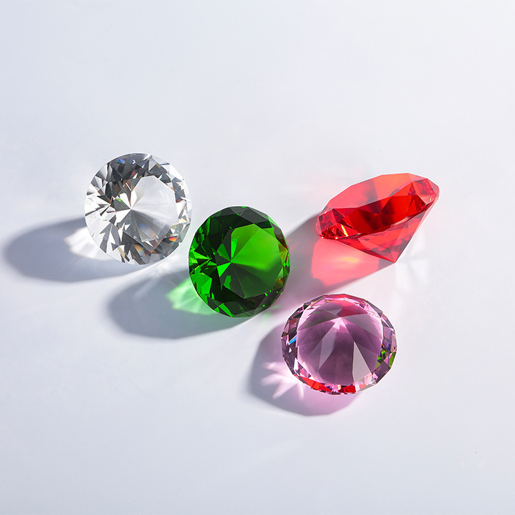 Crystal Diamond Colored Glass Transparent Craft Ornaments Home Wedding Decoration Jewelry Counter Nail Art Props Accessories