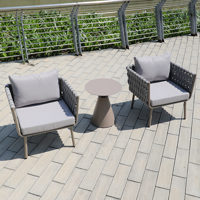 Sofá al aire libre Patio Terraza Jardín Ocio Asiento individual al aire libre Combinación Departamento de ventas Sala de muestras Sofá de ratán