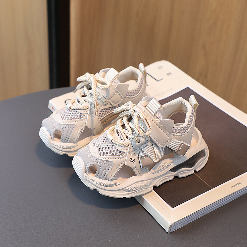 Summer New Sports Sandals Girls' Hollow Breathable Baby Soft Sole Little Children's Boys' Dad Shoes_voghion.com