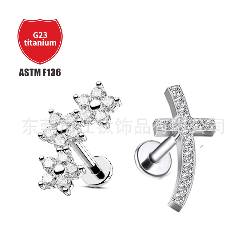 Pointed titanium steel lip stud product view