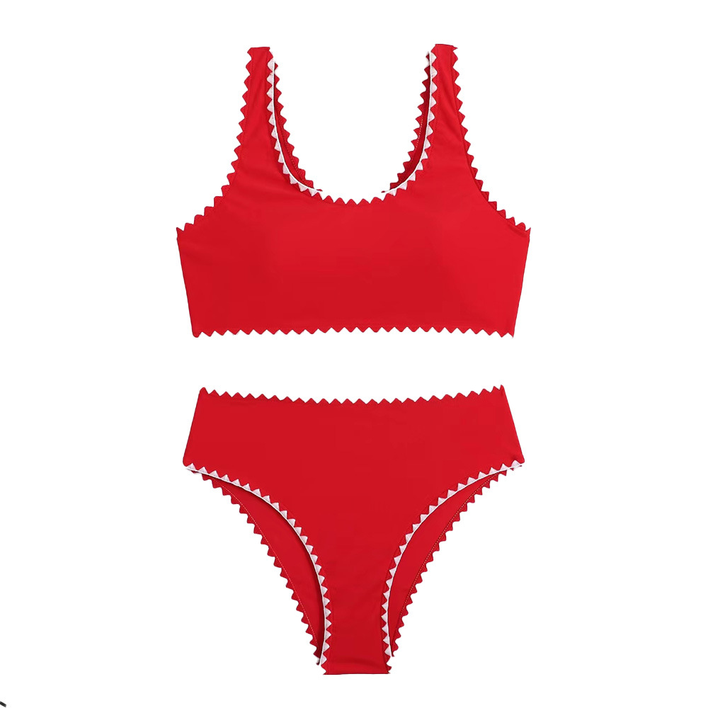 GraceChic Cross-Border European And American Style Two-Piece Women, Solid Color Bikini, New Sexy Gathered Backless High-Waisted_voghion.com